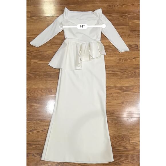 Chiara Boni La Petite Robe Ivory Nabelle Mermaid Jersey Peplum Gown small / 2 - Picture 3 of 12